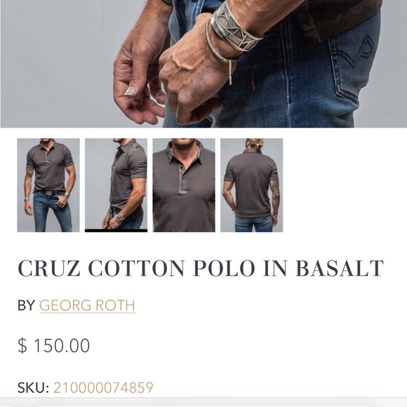 George Roth basalt grey polo ss - Picture 3 of 3